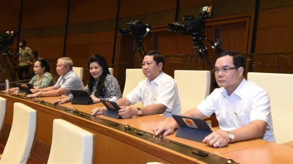 Đoàn đại biểu Quốc hội tỉnh Ninh Thuận biểu quyết thông qua Luật Điện ảnh (sửa đổi) - Ảnh: Quang Khánh